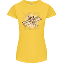 Flying Steampunk Dog Womens Petite Cut T-Shirt Yellow