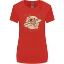 Flying Steampunk Dog Womens Wider Cut T-Shirt Red