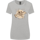 Flying Steampunk Dog Womens Wider Cut T-Shirt Sports Grey