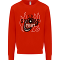 Food I'd Smoke That Funny Chef BBQ Cook Mens Sweatshirt Jumper Bright Red