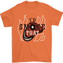 Food I'd Smoke That Funny Chef BBQ Cook Mens T-Shirt Cotton Gildan Orange