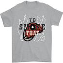 Food I'd Smoke That Funny Chef BBQ Cook Mens T-Shirt Cotton Gildan Sports Grey