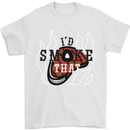 Food I'd Smoke That Funny Chef BBQ Cook Mens T-Shirt Cotton Gildan White