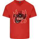 Food I'd Smoke That Funny Chef BBQ Cook Mens V-Neck Cotton T-Shirt Red