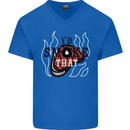 Food I'd Smoke That Funny Chef BBQ Cook Mens V-Neck Cotton T-Shirt Royal Blue