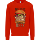 Food Sweet Dreams Beef Funny Chef BBQ Cook Kids Sweatshirt Jumper Bright Red