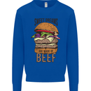 Food Sweet Dreams Beef Funny Chef BBQ Cook Kids Sweatshirt Jumper Royal Blue