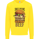 Food Sweet Dreams Beef Funny Chef BBQ Cook Kids Sweatshirt Jumper Yellow