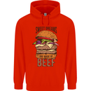 Food Sweet Dreams Beef Funny Chef BBQ Cook Mens 80% Cotton Hoodie Bright Red