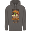 Food Sweet Dreams Beef Funny Chef BBQ Cook Mens 80% Cotton Hoodie Charcoal