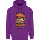 Food Sweet Dreams Beef Funny Chef BBQ Cook Mens 80% Cotton Hoodie Purple