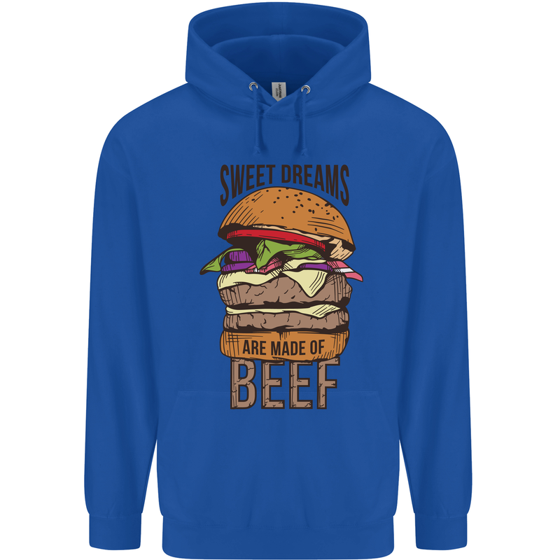 Food Sweet Dreams Beef Funny Chef BBQ Cook Mens 80% Cotton Hoodie Royal Blue