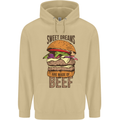 Food Sweet Dreams Beef Funny Chef BBQ Cook Mens 80% Cotton Hoodie Sand