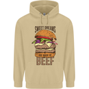 Food Sweet Dreams Beef Funny Chef BBQ Cook Mens 80% Cotton Hoodie Sand