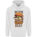 Food Sweet Dreams Beef Funny Chef BBQ Cook Mens 80% Cotton Hoodie White