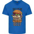 Food Sweet Dreams Beef Funny Chef BBQ Cook Mens V-Neck Cotton T-Shirt Royal Blue