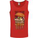 Food Sweet Dreams Beef Funny Chef BBQ Cook Mens Vest Tank Top Red