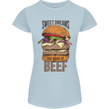 Food Sweet Dreams Beef Funny Chef BBQ Cook Womens Petite Cut T-Shirt Light Blue