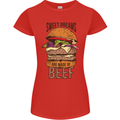 Food Sweet Dreams Beef Funny Chef BBQ Cook Womens Petite Cut T-Shirt Red