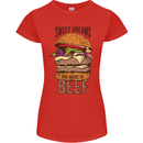 Food Sweet Dreams Beef Funny Chef BBQ Cook Womens Petite Cut T-Shirt Red