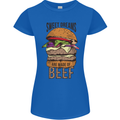 Food Sweet Dreams Beef Funny Chef BBQ Cook Womens Petite Cut T-Shirt Royal Blue