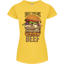 Food Sweet Dreams Beef Funny Chef BBQ Cook Womens Petite Cut T-Shirt Yellow