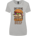 Food Sweet Dreams Beef Funny Chef BBQ Cook Womens Wider Cut T-Shirt Sports Grey