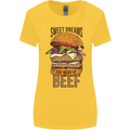 Food Sweet Dreams Beef Funny Chef BBQ Cook Womens Wider Cut T-Shirt Yellow