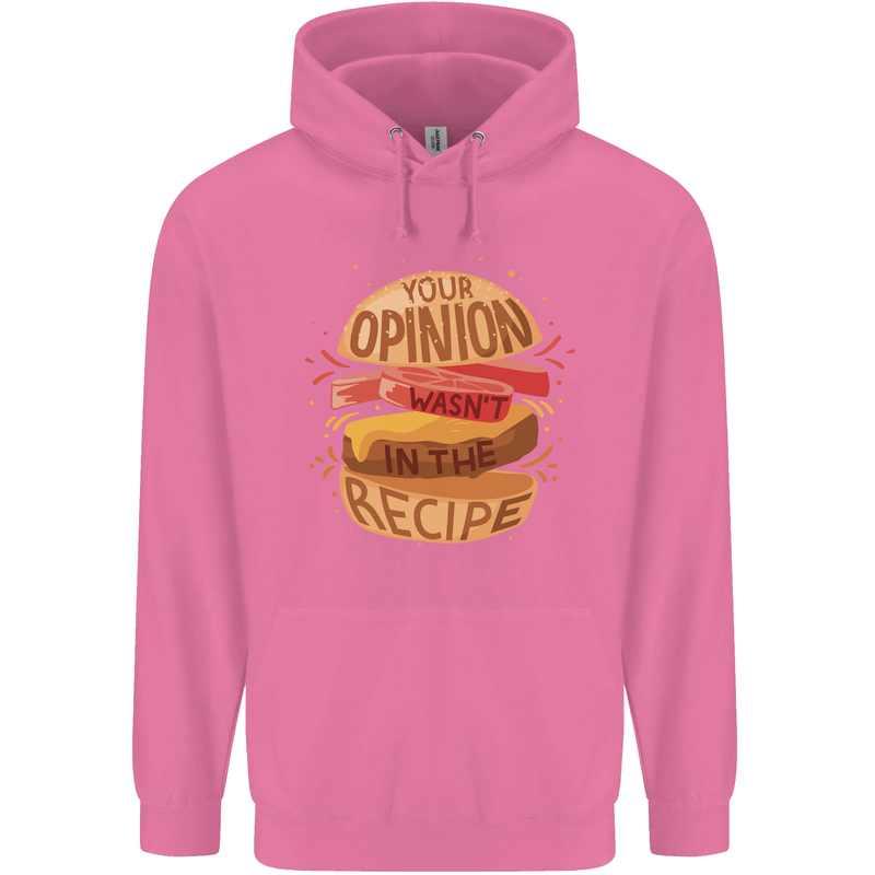 Food Your Opinion Funny Chef BBQ Cook Childrens Kids Hoodie Azalea