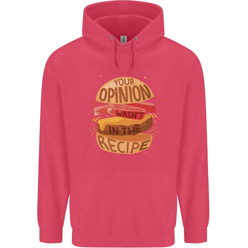 Food Your Opinion Funny Chef BBQ Cook Childrens Kids Hoodie Heliconia