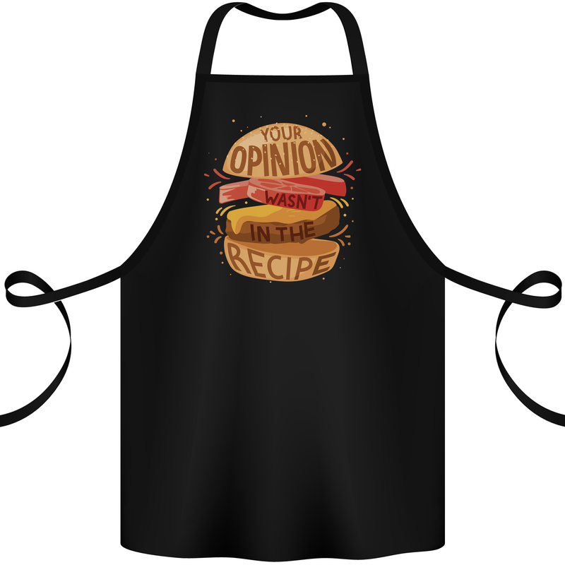 Food Your Opinion Funny Chef BBQ Cook Cotton Apron 100% Organic Black
