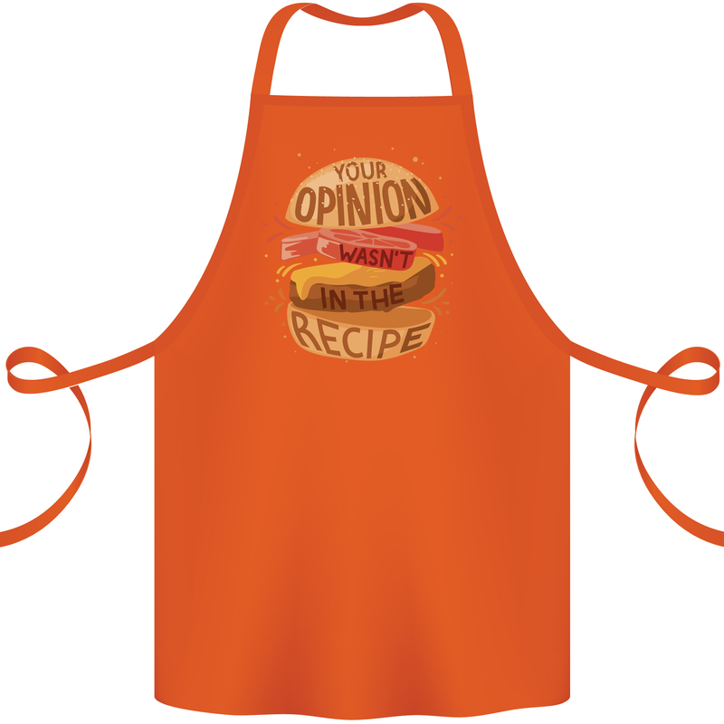 Food Your Opinion Funny Chef BBQ Cook Cotton Apron 100% Organic Orange