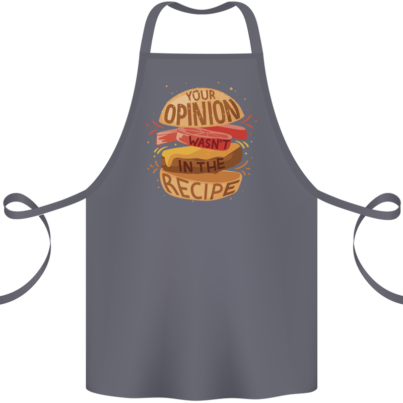 Food Your Opinion Funny Chef BBQ Cook Cotton Apron 100% Organic Steel