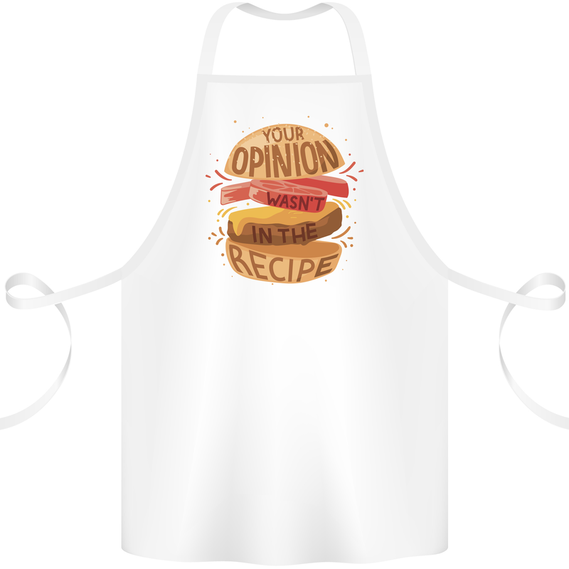 Food Your Opinion Funny Chef BBQ Cook Cotton Apron 100% Organic White