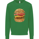 Food Your Opinion Funny Chef BBQ Cook Kids Sweatshirt Jumper Irish Green