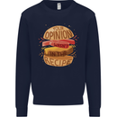 Food Your Opinion Funny Chef BBQ Cook Kids Sweatshirt Jumper Navy Blue