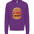 Food Your Opinion Funny Chef BBQ Cook Kids Sweatshirt Jumper Purple