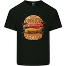 Food Your Opinion Funny Chef BBQ Cook Kids T-Shirt Childrens Black