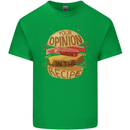 Food Your Opinion Funny Chef BBQ Cook Kids T-Shirt Childrens Irish Green