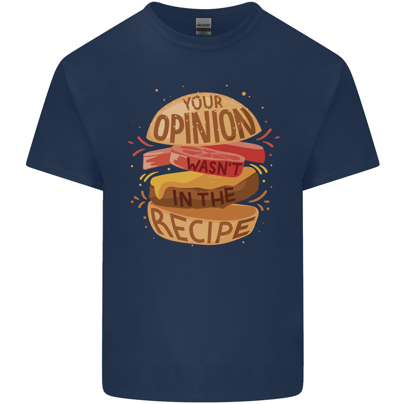Food Your Opinion Funny Chef BBQ Cook Kids T-Shirt Childrens Navy Blue