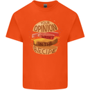 Food Your Opinion Funny Chef BBQ Cook Kids T-Shirt Childrens Orange