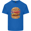 Food Your Opinion Funny Chef BBQ Cook Kids T-Shirt Childrens Royal Blue