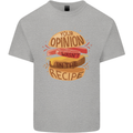 Food Your Opinion Funny Chef BBQ Cook Kids T-Shirt Childrens Sports Grey