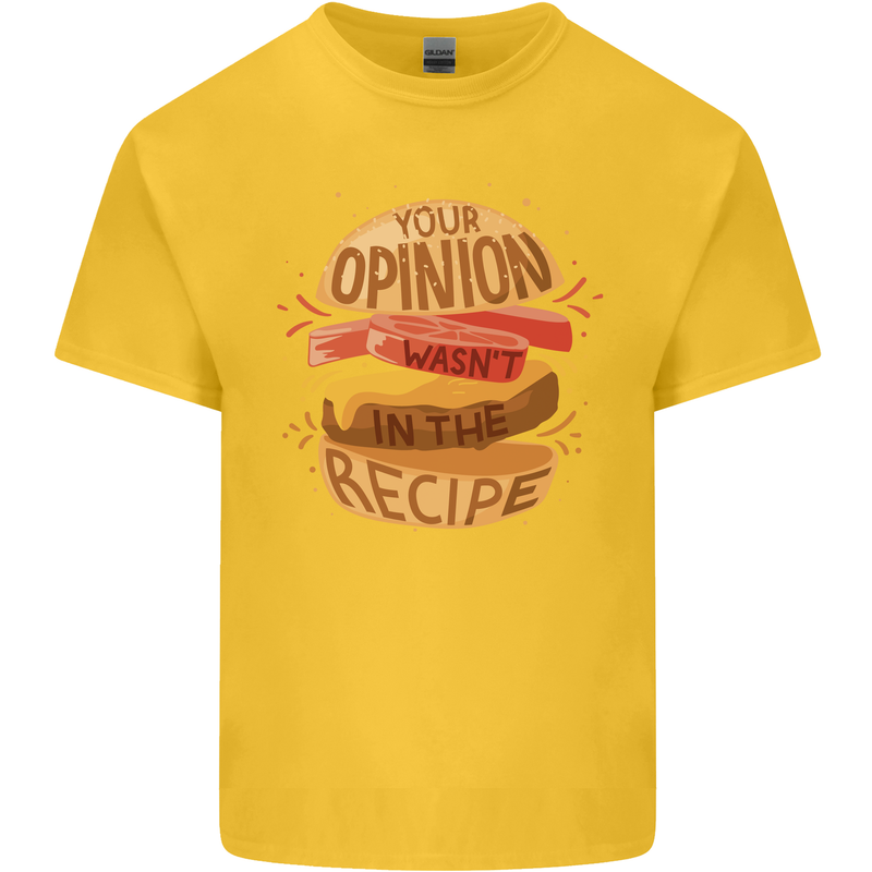 Food Your Opinion Funny Chef BBQ Cook Kids T-Shirt Childrens Yellow
