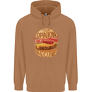 Food Your Opinion Funny Chef BBQ Cook Mens 80% Cotton Hoodie Caramel Latte