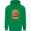 Food Your Opinion Funny Chef BBQ Cook Mens 80% Cotton Hoodie Irish Green