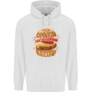 Food Your Opinion Funny Chef BBQ Cook Mens 80% Cotton Hoodie White