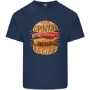 Food Your Opinion Funny Chef BBQ Cook Mens Cotton T-Shirt Tee Top Navy Blue