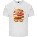 Food Your Opinion Funny Chef BBQ Cook Mens Cotton T-Shirt Tee Top White