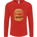 Food Your Opinion Funny Chef BBQ Cook Mens Long Sleeve T-Shirt Red